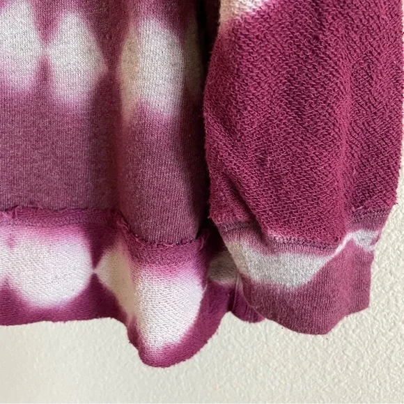 Free People Dandyline Boxy Cold Shoulder Tie Dye Sweatshirt Purple Sz Small - Picture 11 of 13